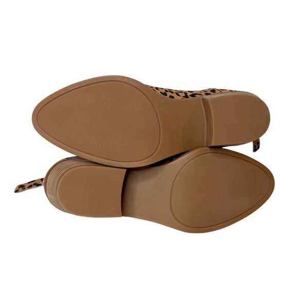 BP Leopard Leather Suede Side Zip Bootie Boot 6M NIB Mob Wife Animal Print - Picture 7 of 9